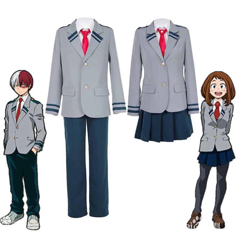 Top Trends: My Hero Academia Cosplay Costume Uniform Midoriya Izuku Bakugou Katsuki Ochaco Uraraka School Uniform Set Anime Costume Shoppable Styles