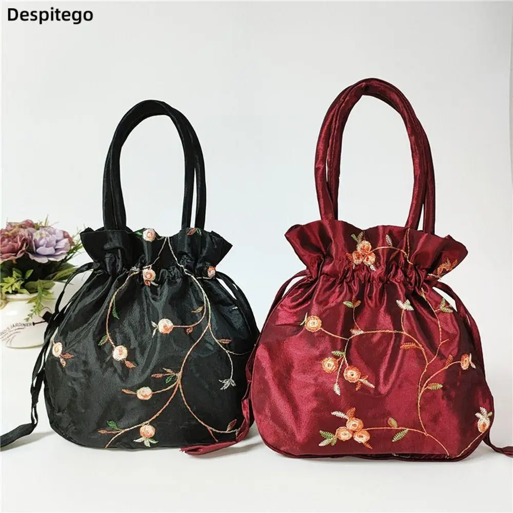 Top Trends: 1Pc Retro Embroidery Silk Drawstrings Handbags Storage Bags Hanfu Women Purse Wallets Jewerly Packing Bag Card Holder Shoppable Styles