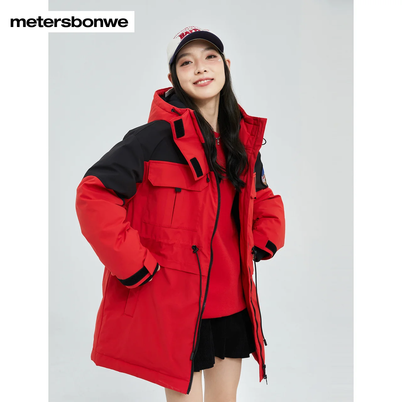 Top Trends: Metersbonwe Long Hooded Down Jacket Women Thick Winter Parker Coat Ladies 2023 New Fashion Warm Jackets Casual Red Outerwear Shoppable Styles