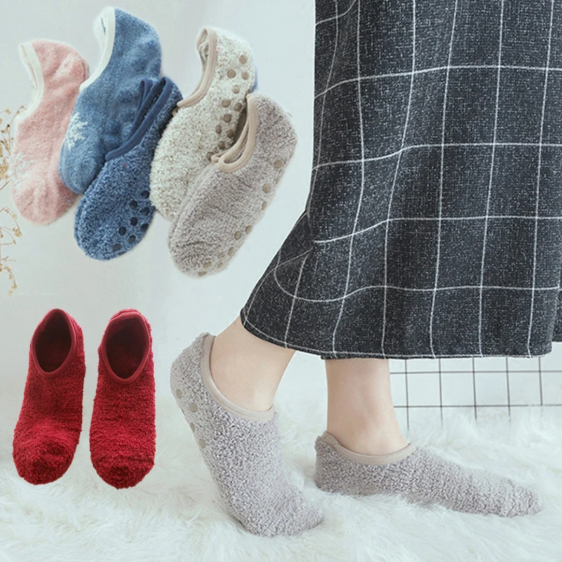 Top Trends: Women Men Floor Socks Winter Warm Non-slip Home Fleece Thick Bed Slipper Floor Ankle Socks Soft Flurry Socks Winter Shoppable Styles