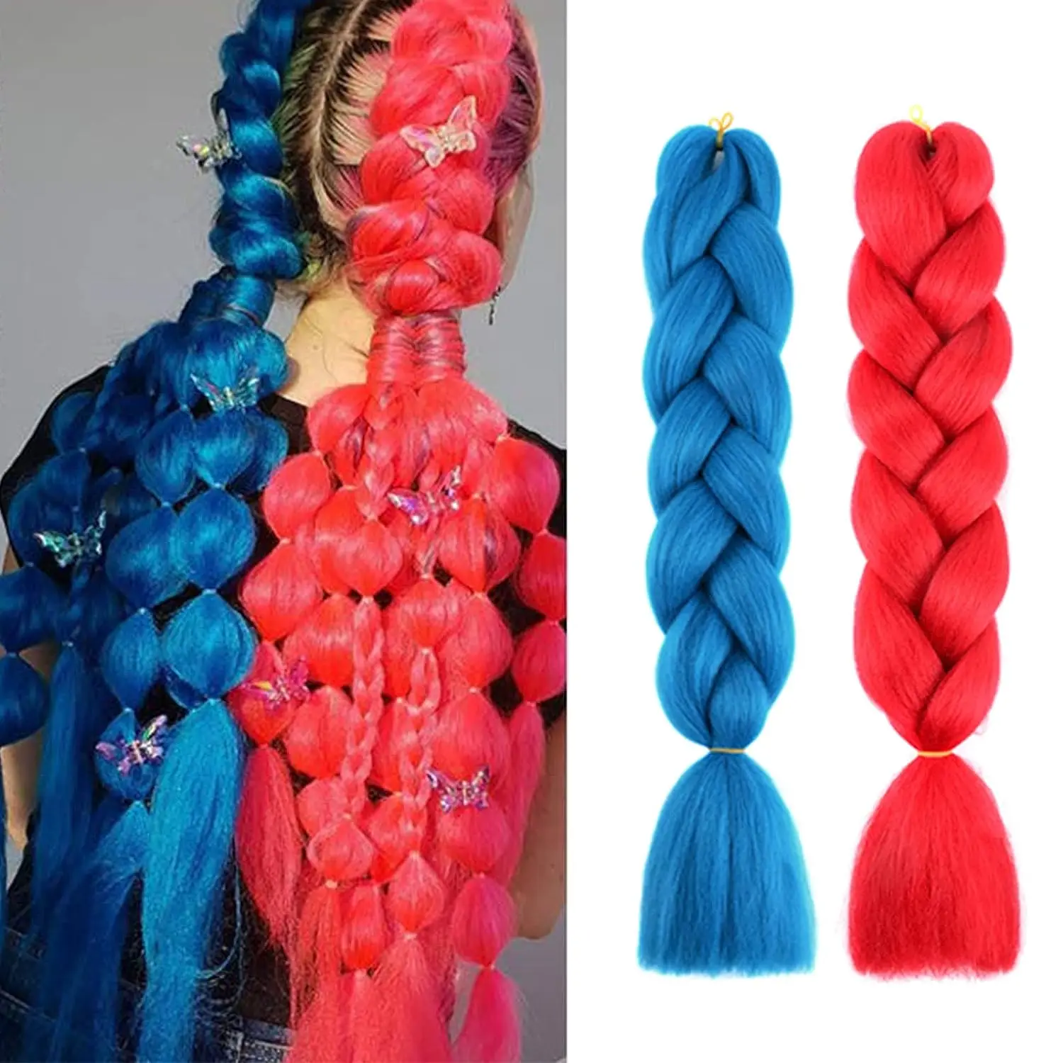 Top Trends: 24 Inch Ombre Color Synthetic Hair Braids Pre Stretched Wholesale Jumbo Braiding KaneKalon Hair Extensions 100g / pcs Shoppable Styles