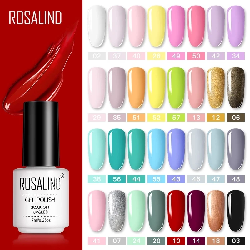 Top Trends: ROSALIND Gel Polish Set Manicure For Nails Semi Permanent Vernis Top Coat UV LED Gel Varnish Soak Off Nail Art Gel Nail Polish Shoppable Styles