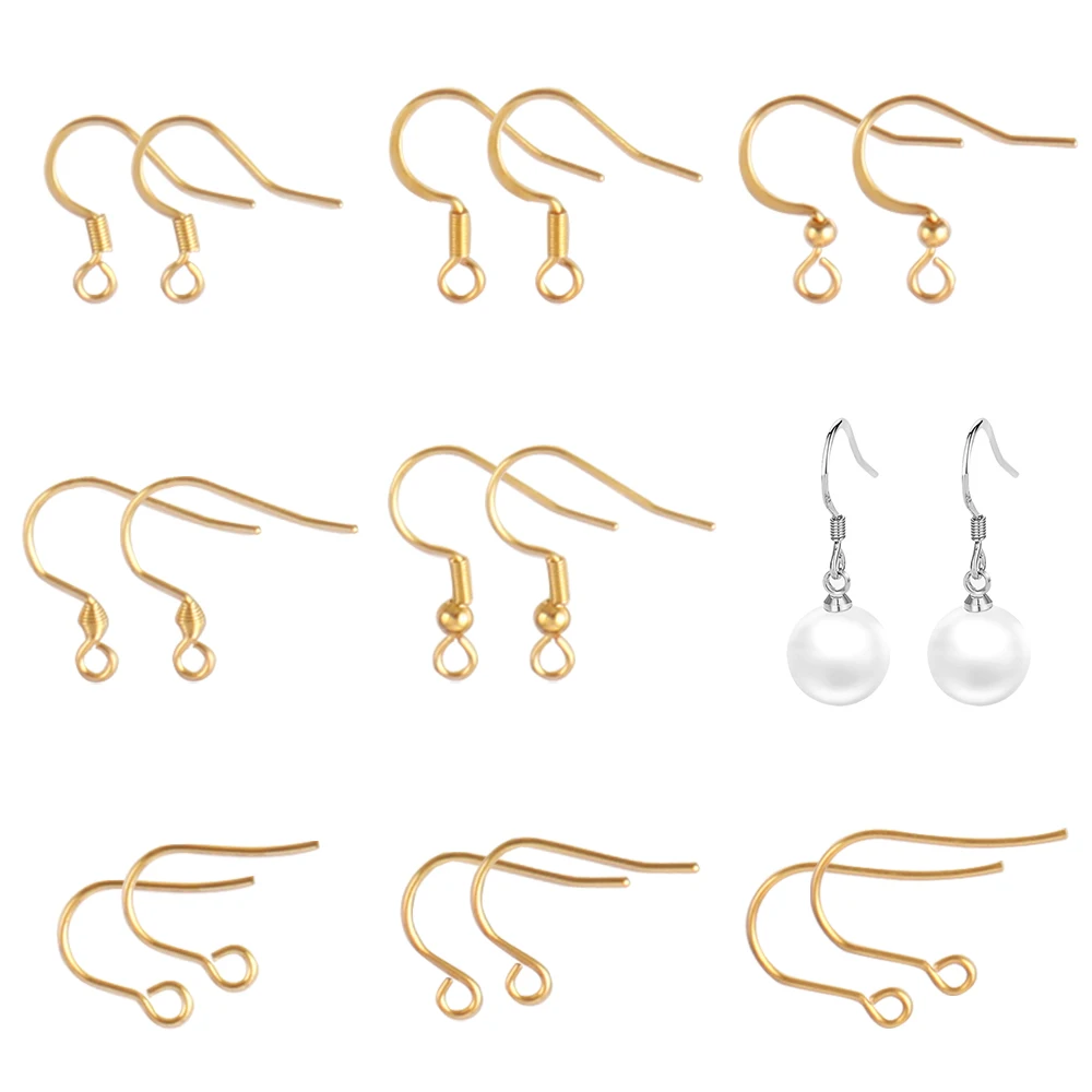 Top Trends: 50pcs Stainless Steel Earring Findings DIY Ear Hooks Accessories Earwire Clasps Hooks Jewelry For Making Earring Supplies Parts Shoppable Styles