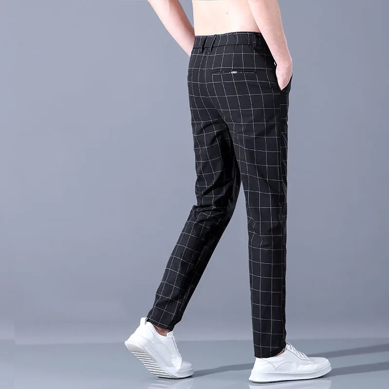 Top Trends: Business Office Men Fashion Thin Plaid Suits Pants Spring Summer Male Clothes New Casual Streetwear Loose Straight Trousers 38 Shoppable Styles - Image 6