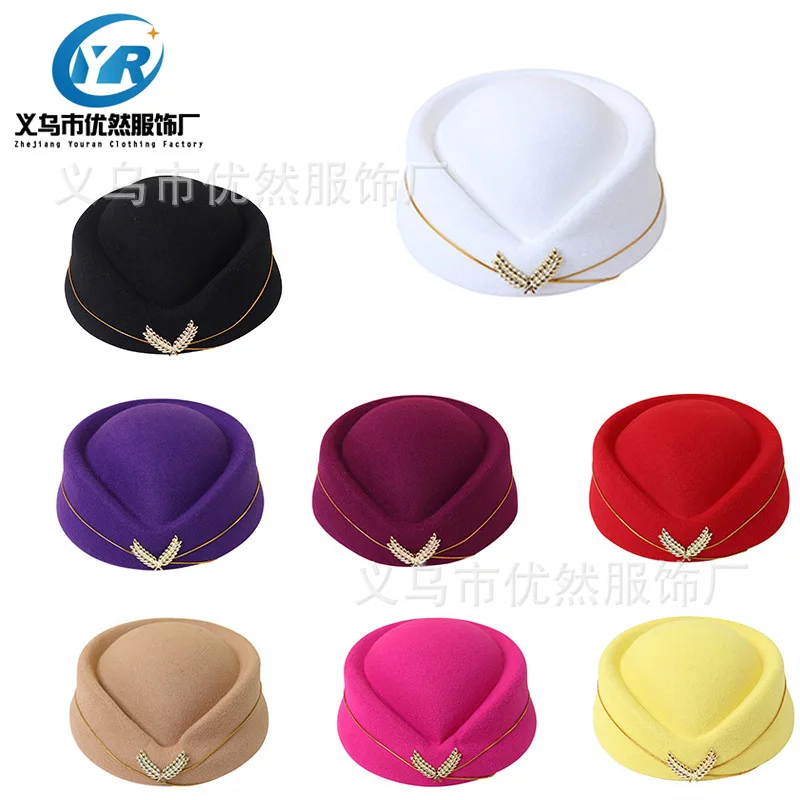 Top Trends: Stewardess Hat Lady Cap Beret Hat Front Desk Ceremonial Hat Snare Drum B British Stage Performance Hat Shoppable Styles