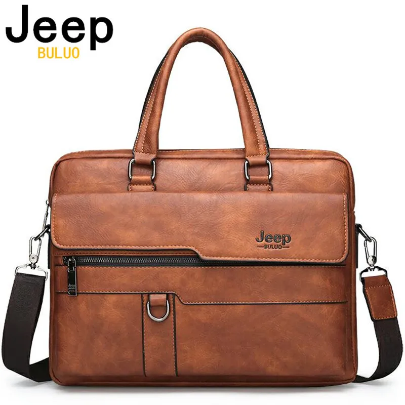 Top Trends: JEEP BULUO Brand Man Business Briefcase Bag Split Leather High Quality Men Office Bags For 14 Inch Laptop A4 File Causel Male Shoppable Styles