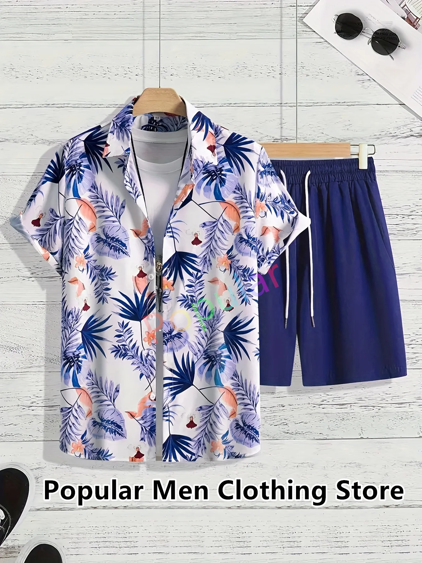 Top Trends: 2023 New Fashion Hawaiian Shirt Set Mens Tropical Leaf Graphic Print Short Sleeve Summer Casual Shirt Beach Two Piece Men Sets Shoppable Styles