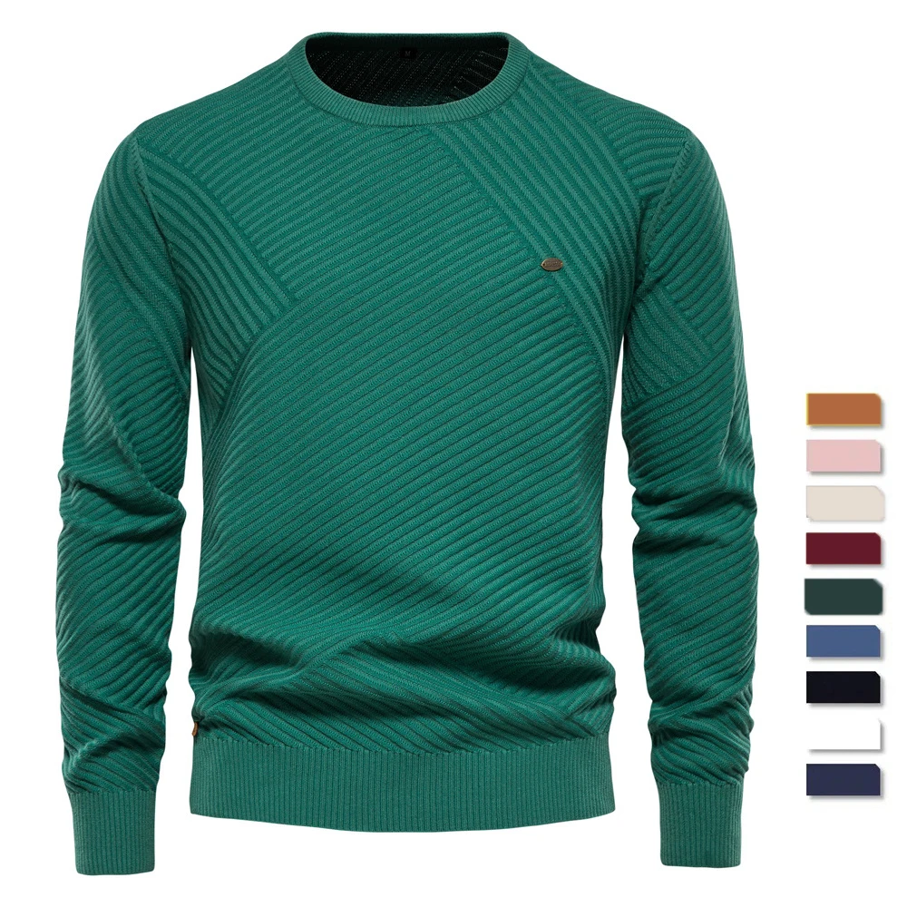 Top Trends: Autumn And Winter Men's New Round Collar Pullover Casual Solid Color Base Cotton High Quality Sweater Men Shoppable Styles