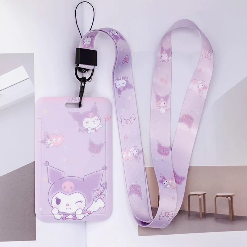 Top Trends: Original Sanrio Anime Hello Kitty Melody Kulomi PVC Card Holder Protective Case Student Campus Hanging Neck Bag Lanyard ID Cover Shoppable Styles - Image 6