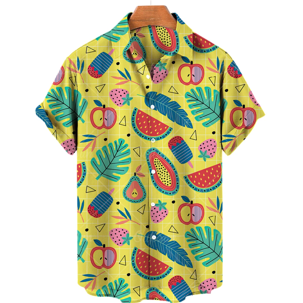 Top Trends: Men's Oversized Tropical Fruit Pattern Hawaiian Floral 3d Shirts Printed Costume Designer Beach Vintage Vacation Mens Clothing Shoppable Styles