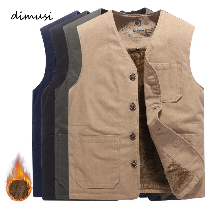 Top Trends: DIMUSI Winter Men‘s Fleece Vests Casual Men Thermal Warm Waistcoats Male Sleeveless Jackets Windbreaker Vests Clothing 8XL Shoppable Styles