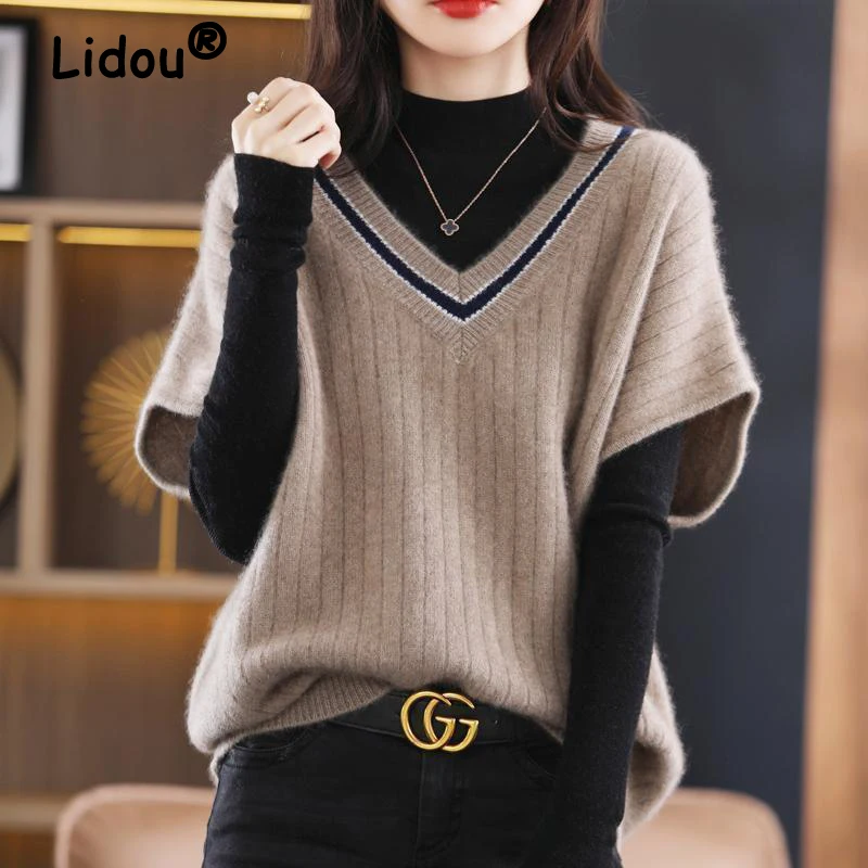 Top Trends: Elegant Knitting Sweater Vest Women Popular Trendy All-match Korean Streetwear Autumn New Female Clothing Casual Loose Pullovers Shoppable Styles