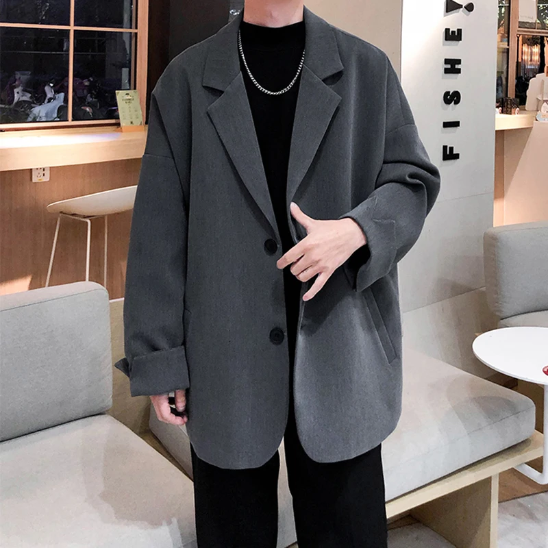 Top Trends: British-style Blazers Men Leisure Trendy Loose Suit Jackets Male Retro Daily Ins Streetwear All-match Simple Korean Suit-tops Shoppable Styles