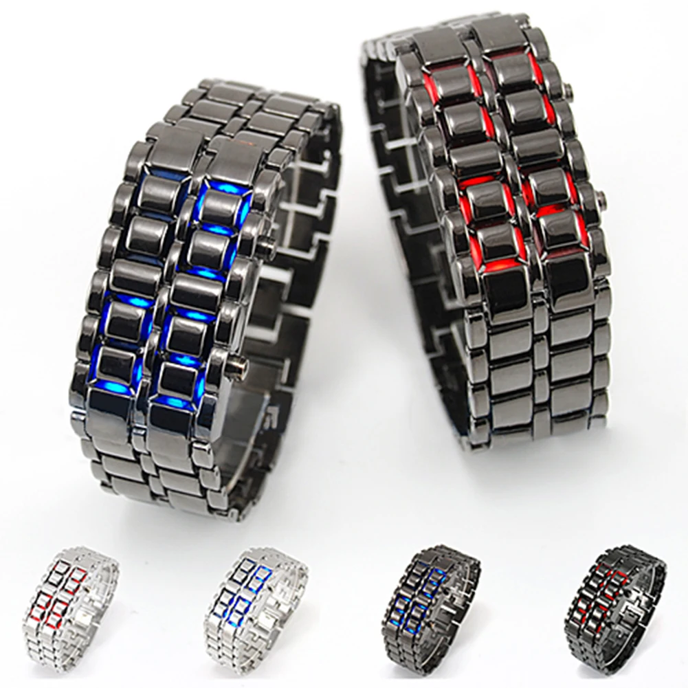 Top Trends: New Punk Cool Fashion Men&#039;s Women&#039;s Unsex Stainless Steel LED Digital Quartz Bracelet Watch Wristwatch For Daily Shoppable Styles