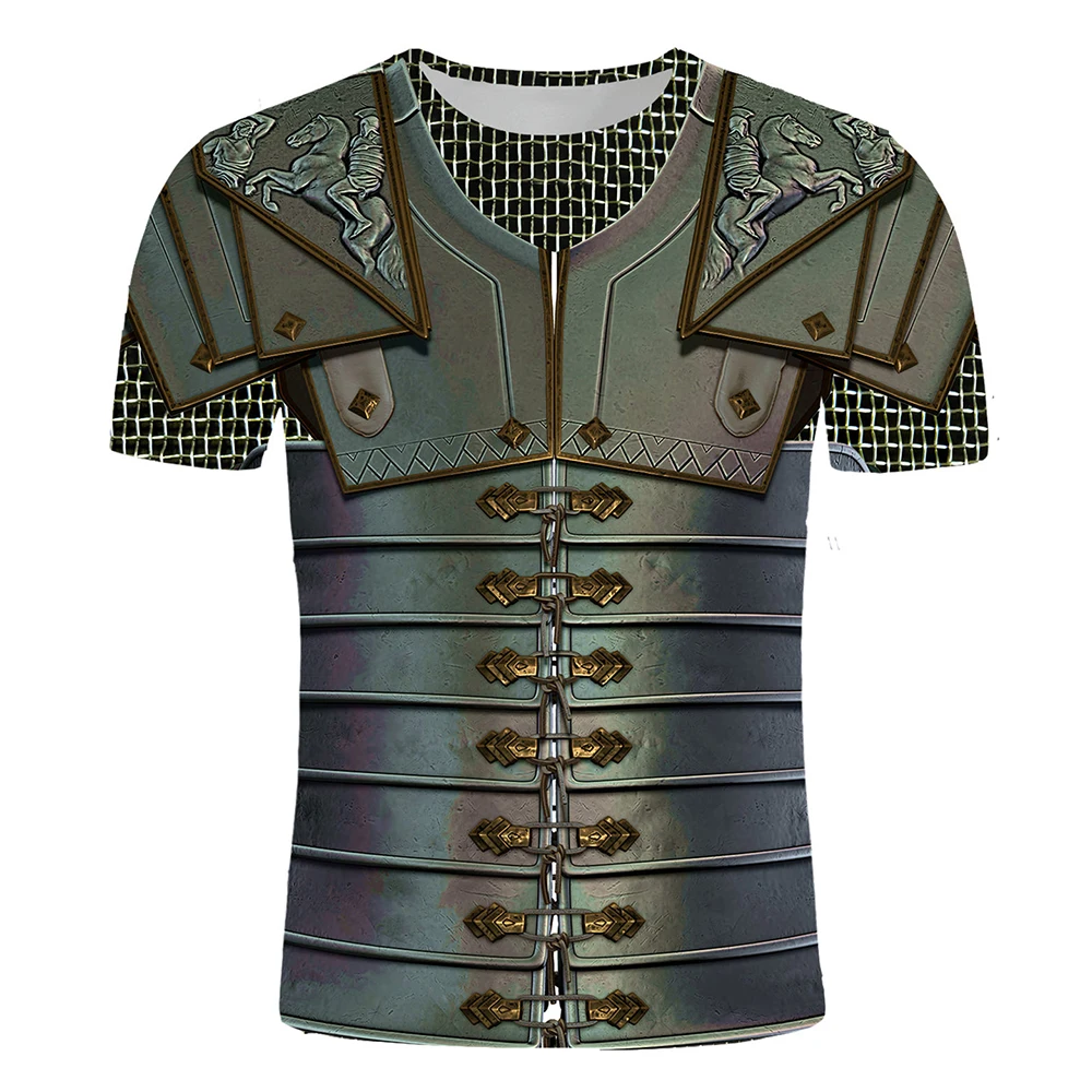 Top Trends: 2023 New Fashion Medieval Armor 3D Print T-shirt Men Women Summer Casual Funny Short Sleeved Retro Harajuku Streetwear T Shirt Shoppable Styles