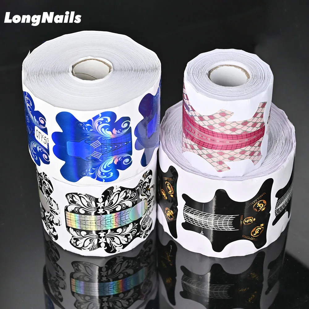 Top Trends: 100Pcs Acrylic Nail Art Tips Forms Nail Extension Guide Tape Professional UV Gel Nail French Sticker Manicure Tools Guide Mold # Shoppable Styles