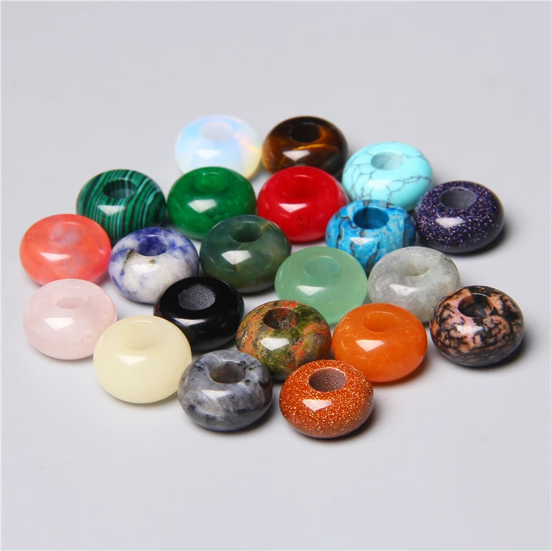 Top Trends: 12mm / 14mm Big Hole Round Beads Charms Natural Stone Agates Large Hole Beads For Jewelry Making Necklace Earring Accessories Shoppable Styles