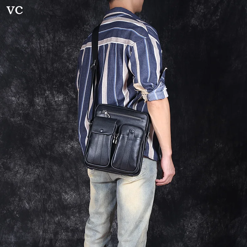 Top Trends: Leather Men&#039;s Bag Shoulder Bag Casual Men&#039;s Cowhide Crossbody Bag Business Soft Leather Messenger Bag Vertical Bag Shoppable Styles