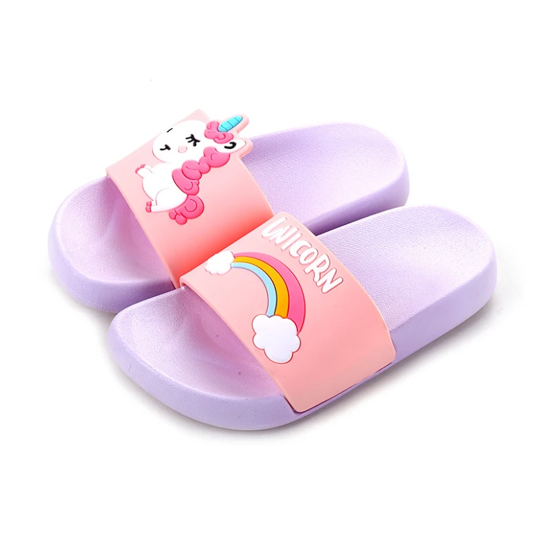 Top Trends: 2023 New Unicorn Slippers Boy Girl Summer New Kids Rainbow Indoor Slippers Non-Slip Beach Sandals Toddler Home Shoes Baby Flip Shoppable Styles