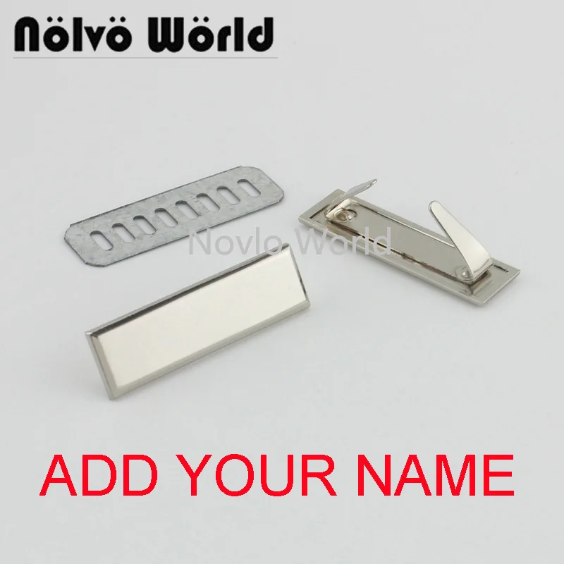 Top Trends: 5-20-100PCS Engrave YOUR NAME 45*13MM Metal Label Long Rectangle Purses Label Tags Metal Logo For DIY Handbag Bags Metal Labels Shoppable Styles