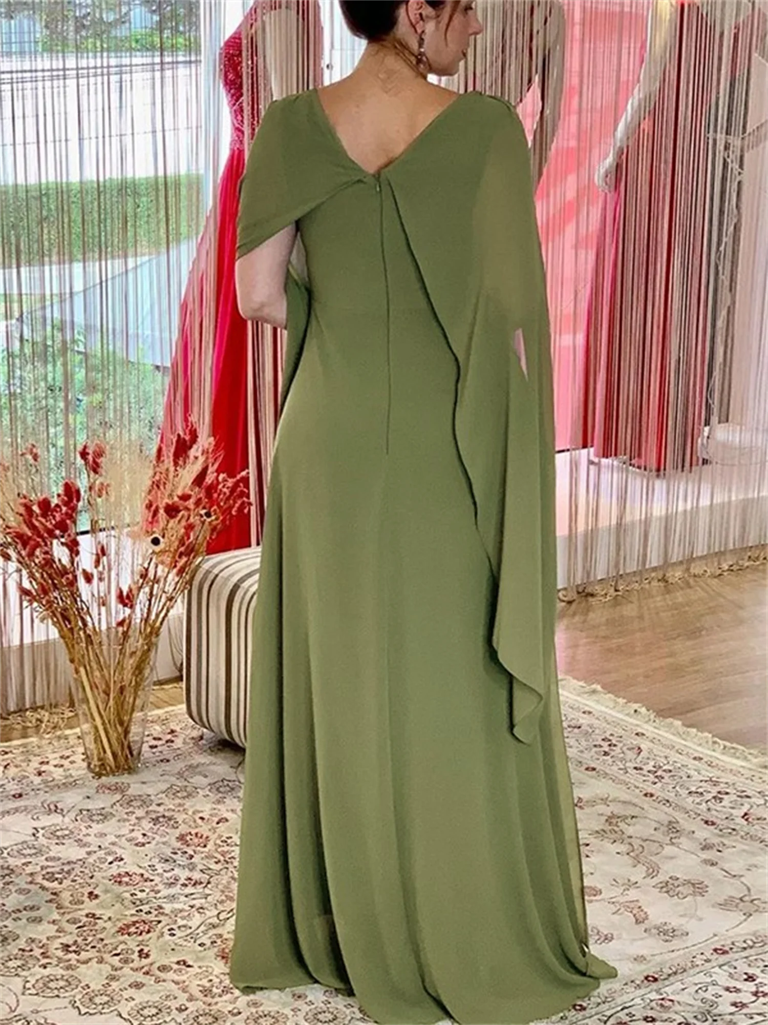 Top Trends: Elegant Olive Green Mother Of The Bride Dress Long A Line Sleeveless Floor Length High Neck Vestidos De Ocasión Formal Dresses Shoppable Styles - Image 2