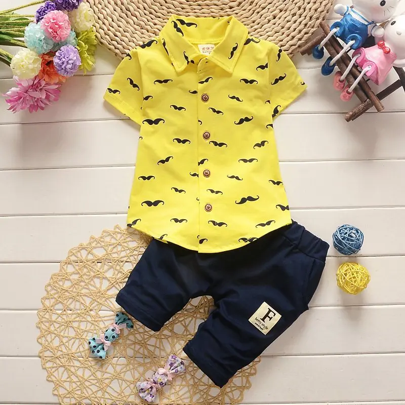 Top Trends: Summer New Cute Boy Suit Children&#039;s Printed Short-Sleeved Printed Shirt + Shorts Suit Children&#039;s Cotton Cute Baby Clothes Shoppable Styles