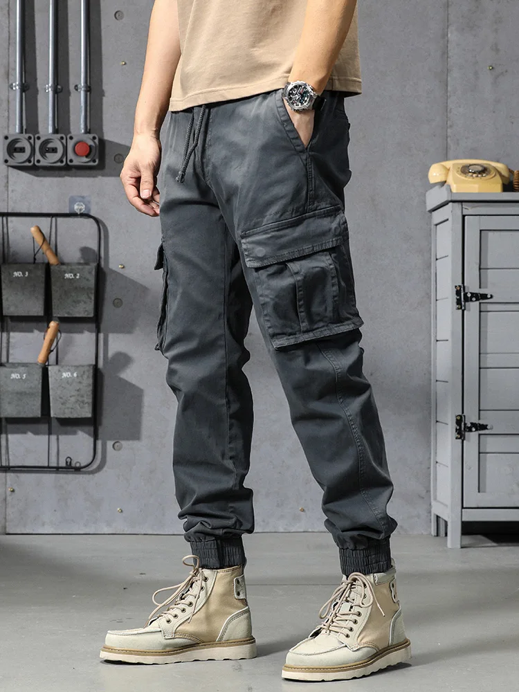 Top Trends: Spring Summer Men's Cotton Cargo Pants Multi-Pockets Army Military Slim Fit Joggers Workwear Casual Cotton Tactical Trousers Shoppable Styles