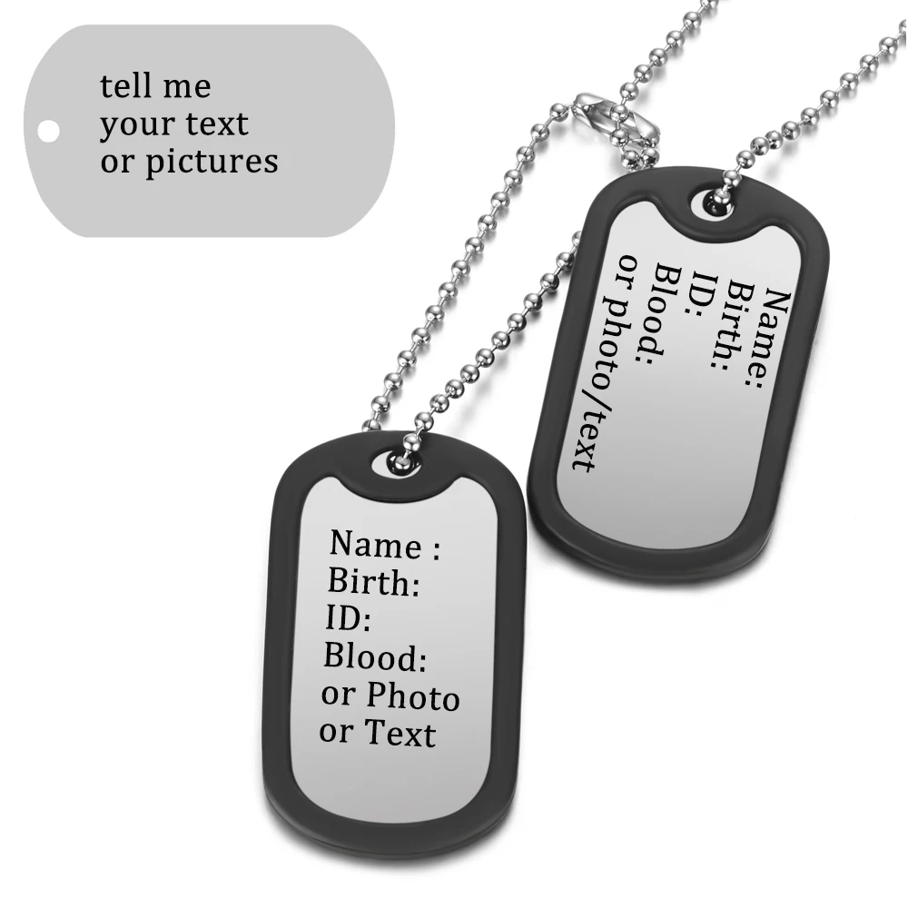 Top Trends: Personalized Stainless Steel Dog Military Army Tags Customized Laser Engraved Name Character Photo Picture Bead Chain Necklace Shoppable Styles