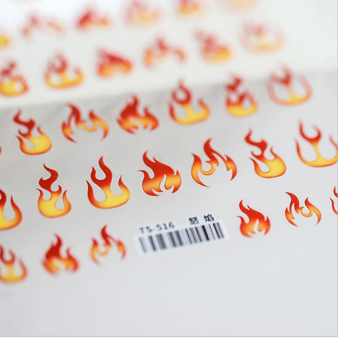 Top Trends: Nail Sticker Flame Fire Torch Light 12 Style High Quality 3D Engraved Nail Stickers Art Decorations Nail Decals Design Korea Shoppable Styles - Image 2