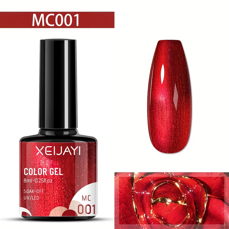 Top Trends: XEIJAYI 7 Colors Metal Gel Nail Polish Red Rose Enamel Gel Uv Led Semi Permanent Glitter Varnish Professional Art For Manicure Shoppable Styles