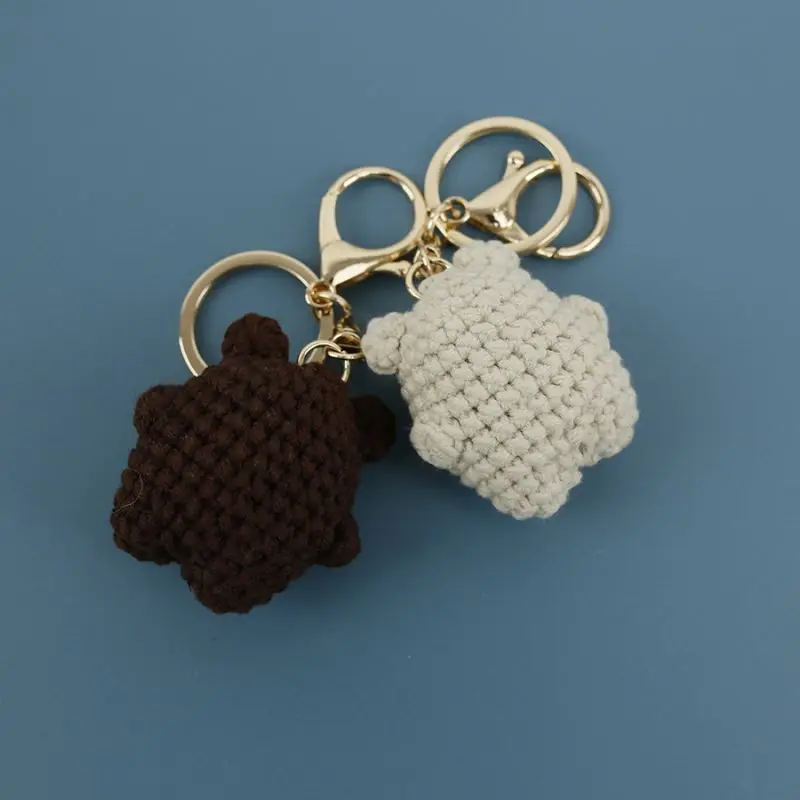 Top Trends: Cute Small Bear Couple Keychains Unique Knitting Cartoon Doll Funny Keyrings For Two Kawaii Crochet Keychain Keys Bag Pendant Shoppable Styles - Image 3