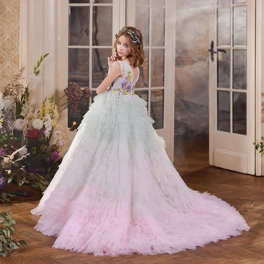 Top Trends: Jill Wish Luxury Flower Girl Dress Appliques Dubai Princess Kids Gown For Wedding Birthday First Communion Party Pageant J300 Shoppable Styles - Image 4