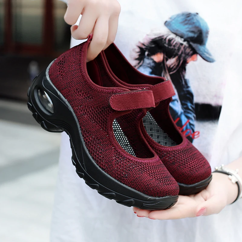 Top Trends: 2020 New Cushion Flat Shoes Women Mesh Sneakers Breathable Women Shoes Increase Ladies Casual Shoes Zapatos De Mujer 35-42 Shoppable Styles