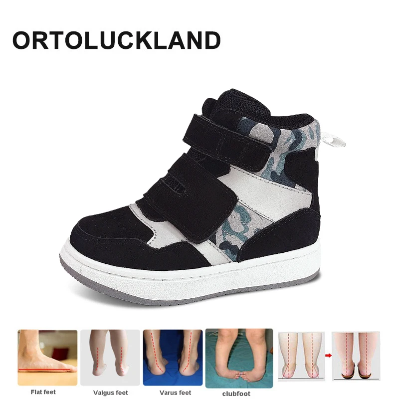 Top Trends: Ortoluckland Children Shoes Girls Genuine Leather Boots Kids Toddler Boys Black White Sneaker Spring Orthopedic Casual Footwear Shoppable Styles