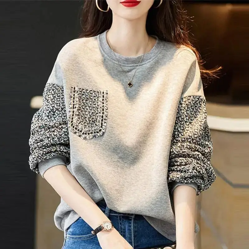 Top Trends: Korean Fashion Plaid Patchwork Fleece Thicken Cotton Streetwear Female Sweatshirt Autumn Winter Casual Loose Pullovers Top Women Shoppable Styles