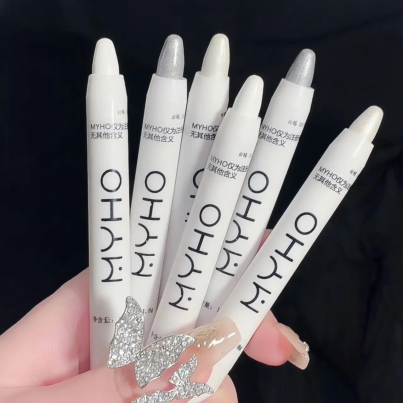 Top Trends: Pearlescent White Lying Silkworm Highlighter Pen Waterproof Pearl Sliver Brighten Eyes Glitter Matte Eyeshadow Stick Face Makeup Shoppable Styles - Image 4