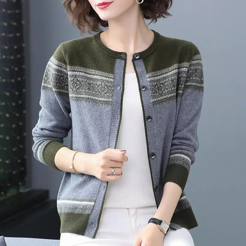 Top Trends: Folk Vintage Knitted Cardigans Sweater Korean Fashion Women Clothing Spring Autumn Long Sleeve Loose Casual Button Coats 2022 Shoppable Styles