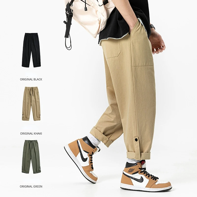 Top Trends: Men's 2023 Spring New Casual Pants Men's Trend Brand Loose Design Sense Straight Cargo Long Pants Shoppable Styles