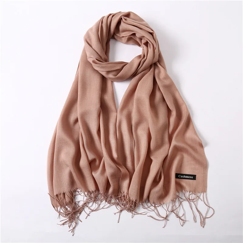 Top Trends: 2021 Women Scarf Fashion Summer Thin Solid Shawls And Wraps Lady Pashmina Bandana Female Hijab Winter Long Foulard Head Scarves Shoppable Styles