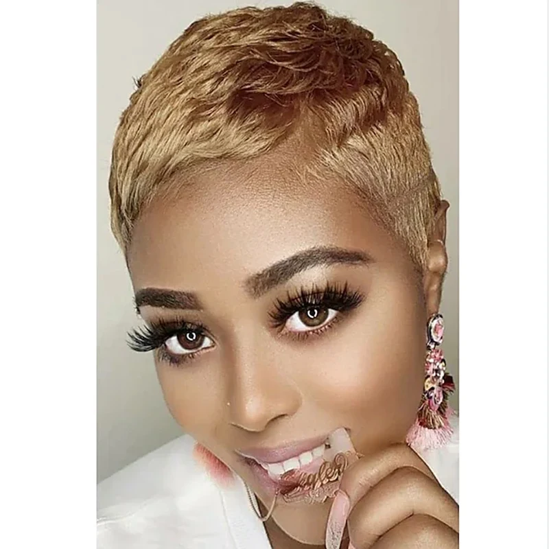 Top Trends: HAIRJOY Synthetic Pixie Cuts Hair Wigs African American Short Wig Female Hairstyles Shoppable Styles