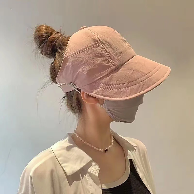 Top Trends: Foldable Wide Brim Ponytail Sun Hat Drawstring Adjustable Cap Summer Quick-dry Visor Fisherman CapFor Women Beach Hat Shoppable Styles