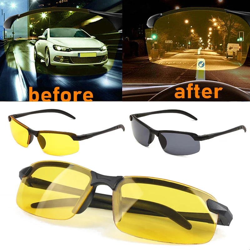 Top Trends: Yellow High-end 2023 New Driving Glasses Polarized UV Sunglasses Half Frame Sunglasses For Driver Outside Adult Eyewear Hot Shoppable Styles