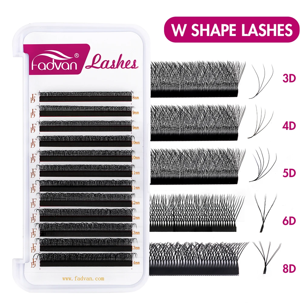 Top Trends: Fadvan 3D / 4D / 5D / 6D / 8D W Shape Eyelash Extension Natural Faux Mink Lashes Premade Volume Fan False Eyelashes Makeup Supplies Shoppable Styles