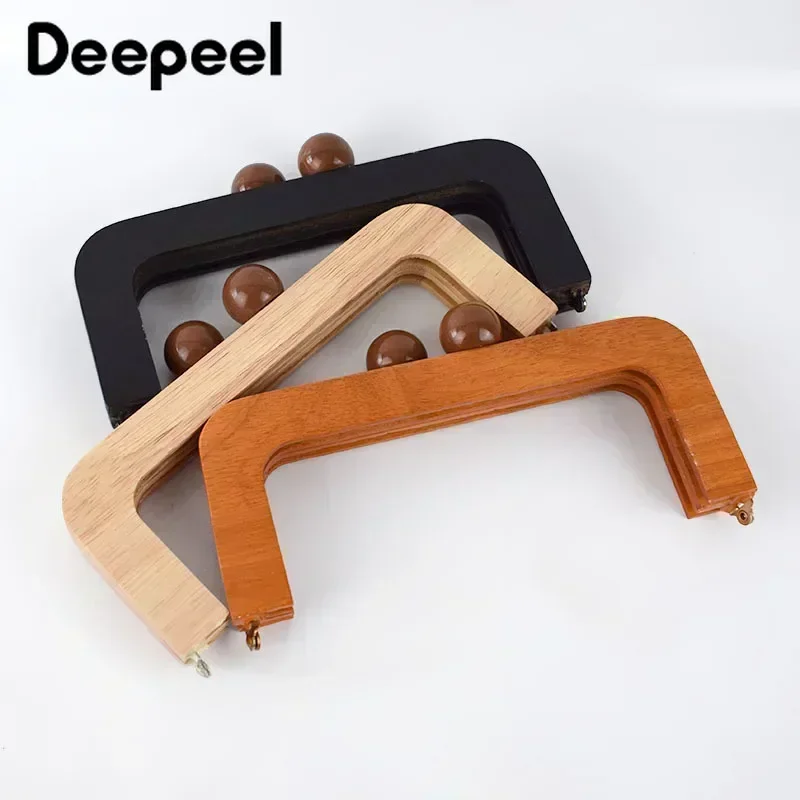 Top Trends: 1Pc Deepeel 20cm Bag Frame Wood Handle Wooden Bags Closure Kiss Clasp Purse Frames Lock Buckles DIY Accessories For Handbags Shoppable Styles