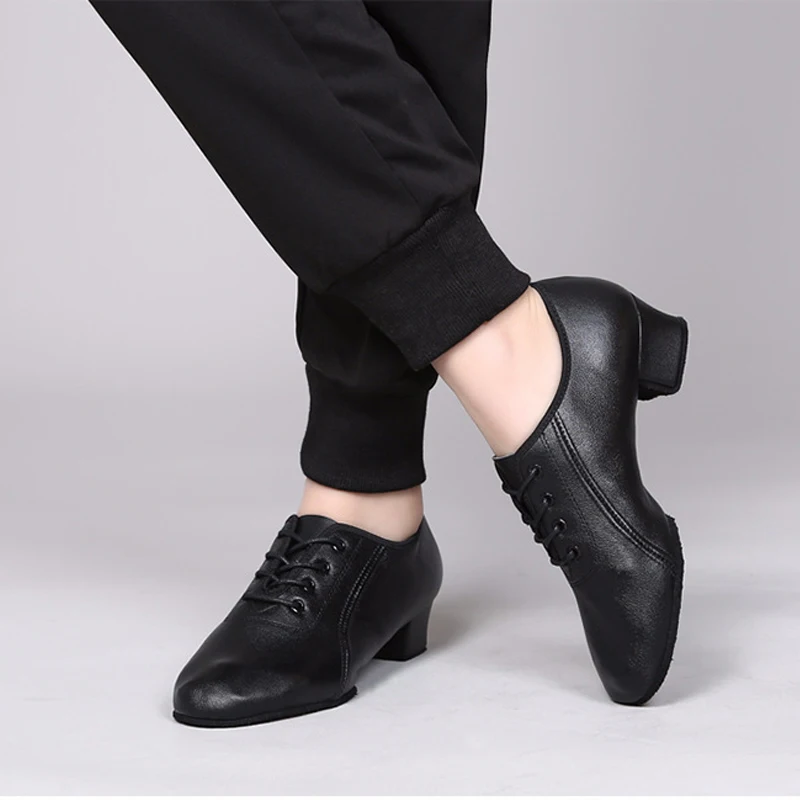 Top Trends: Men Dance Shoes Ballroom Sneakers Genuine Leather Latin Dance Shoes Modern Dance Shoes Boys Shoes Children Square HEEL 3.5cm Shoppable Styles