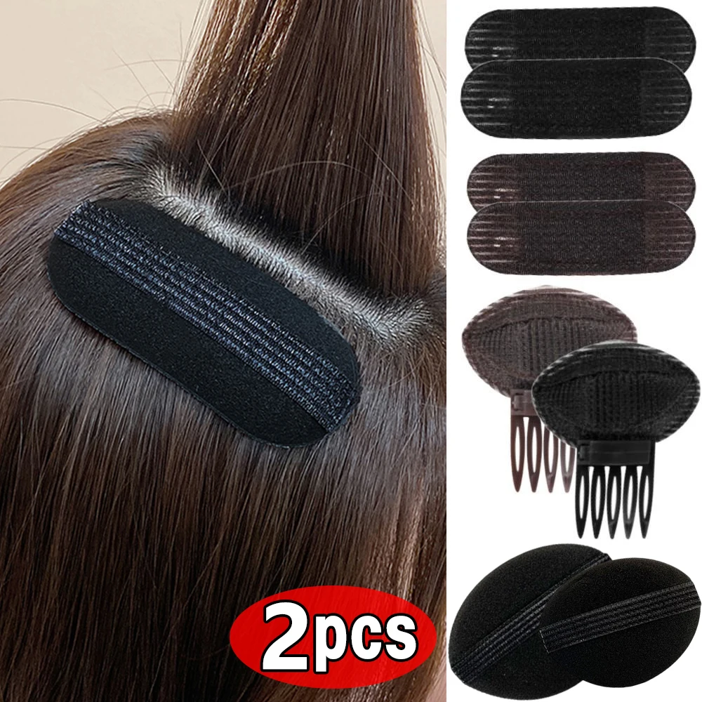 Top Trends: 2pcs Puff Hair Head Cushion Invisible Fluffy Hair Clip Pad Sponge Pins Bun Bump Volume Hair Base For Women Girls Hair Accessory Shoppable Styles