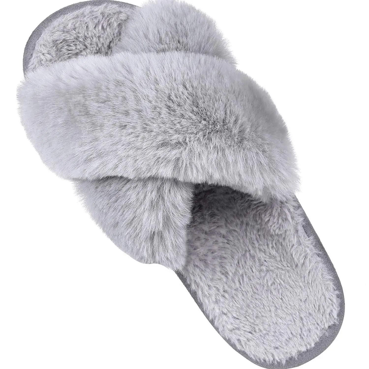 Top Trends: Crestar New Women's Cross Band Fuzzy Slippers Fluffy Open Toe House Slippers Cozy Plush Bedroom Shoes Indoor Outdoor Furry Shoes Shoppable Styles - Image 2