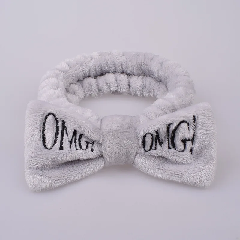 Top Trends: OMG Letter Coral Fleece Hairbands For Women Girls Soft Bow Headbands Face Wash Makeup Hair Hoop Female SPA Bath Hair Accessories Shoppable Styles - Image 5