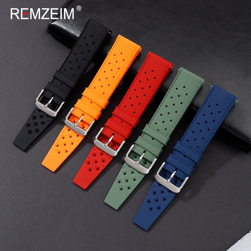 Top Trends: New Breathable Rubber Strap Quick Release Watch Band 18mm 20mm 22mm Replacement Bracelet Silicone Smart Watchbands Shoppable Styles