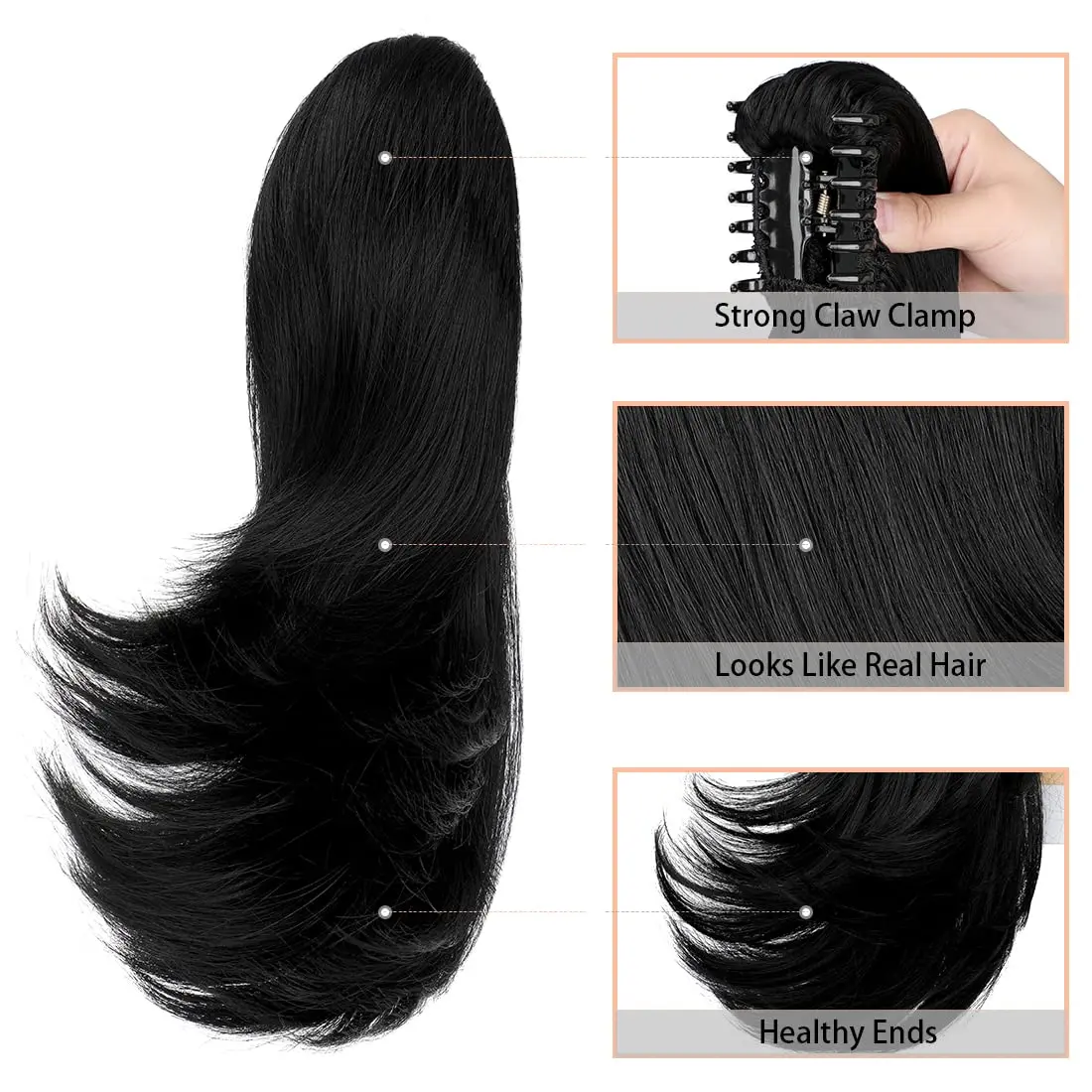 Top Trends: Shangzi Claw Clip In Flip Ponytail Hair Extensions 14" Straight Clip In Hairpiece One Piece Flipped Long Pony Tails For Women Shoppable Styles - Image 4